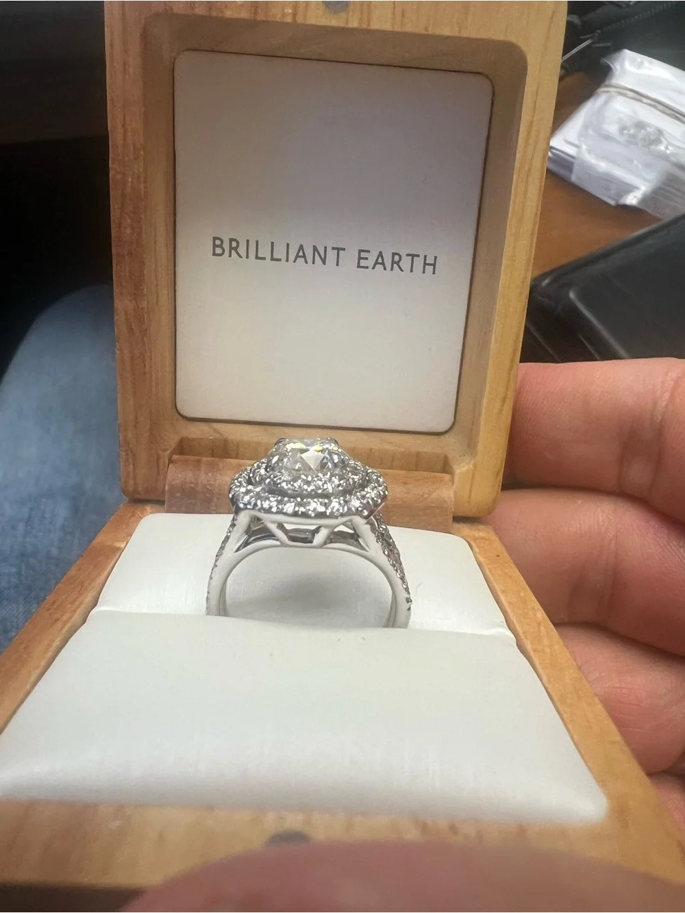 Luxury ✨ | 18k white Gold Double Halo Ring (Lab & Natural Diamonds